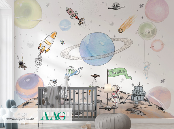 Lunar Dreamscape - Kids Wallpaper Dubai