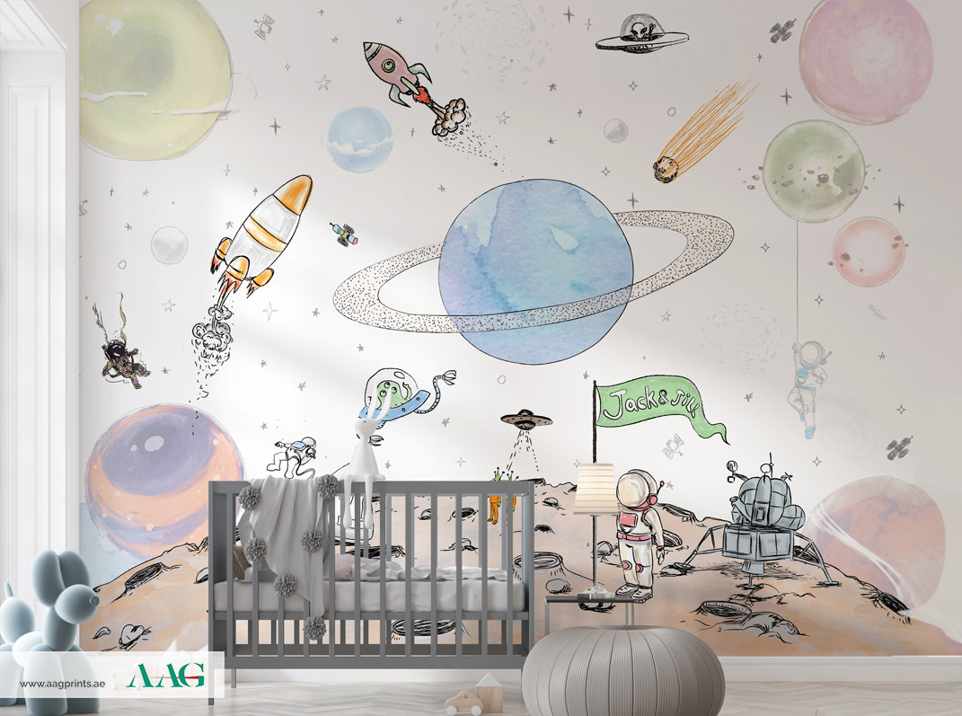 Lunar Dreamscape - Kids Wallpaper Dubai